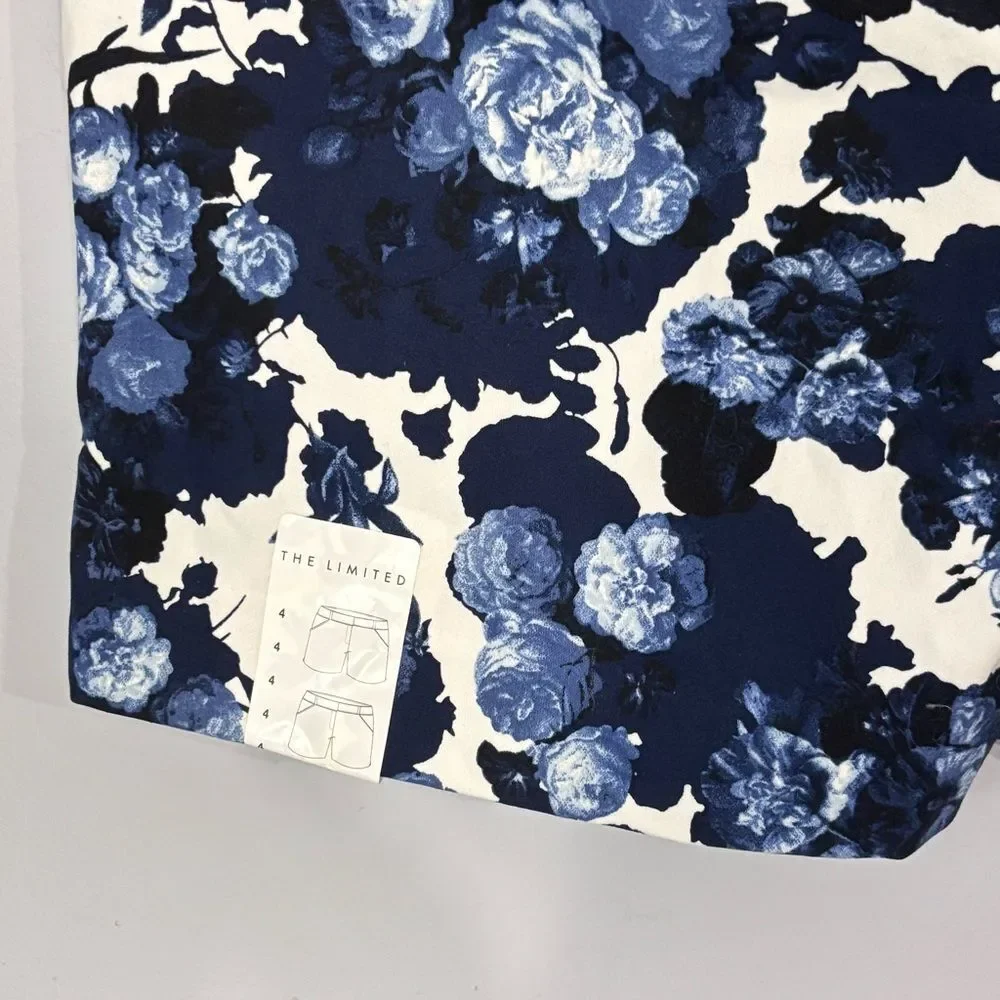 The Limited | Women’s Indigo Navy Floral Tailored Fit Casual Shorts Size 4